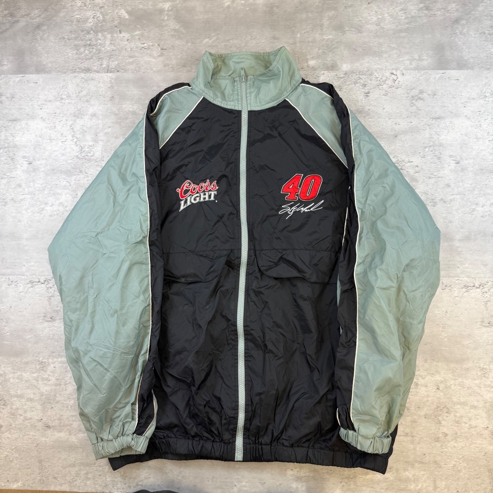 Vintage Winners Circle Sterling Marlin 40 Coors Light NASCAR Jacket Mens Large